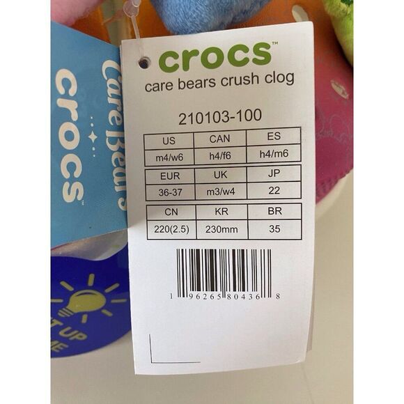CROCS Care Bears Collaboration Crush Clog Light On 210103 Men’s 4 Women’s 6 NEW - Picture 5 of 15